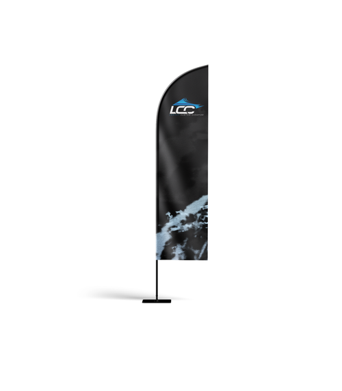 Black custom blade flag banner with stand for outdoor advertising